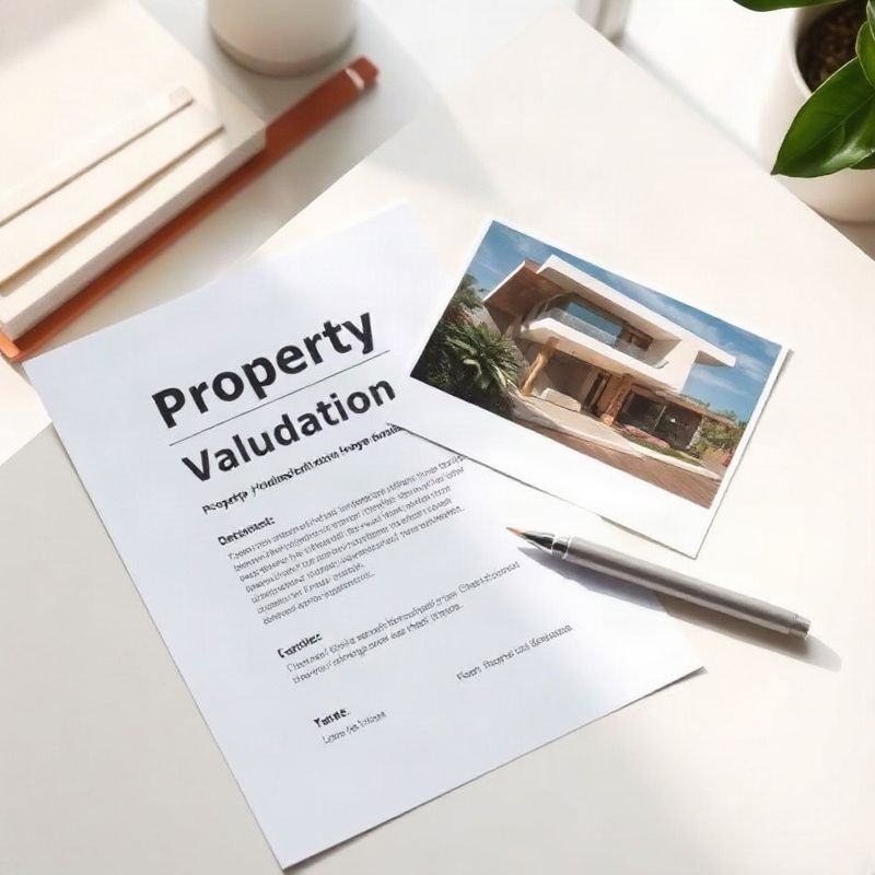 Neat property valuation report document on a white desk