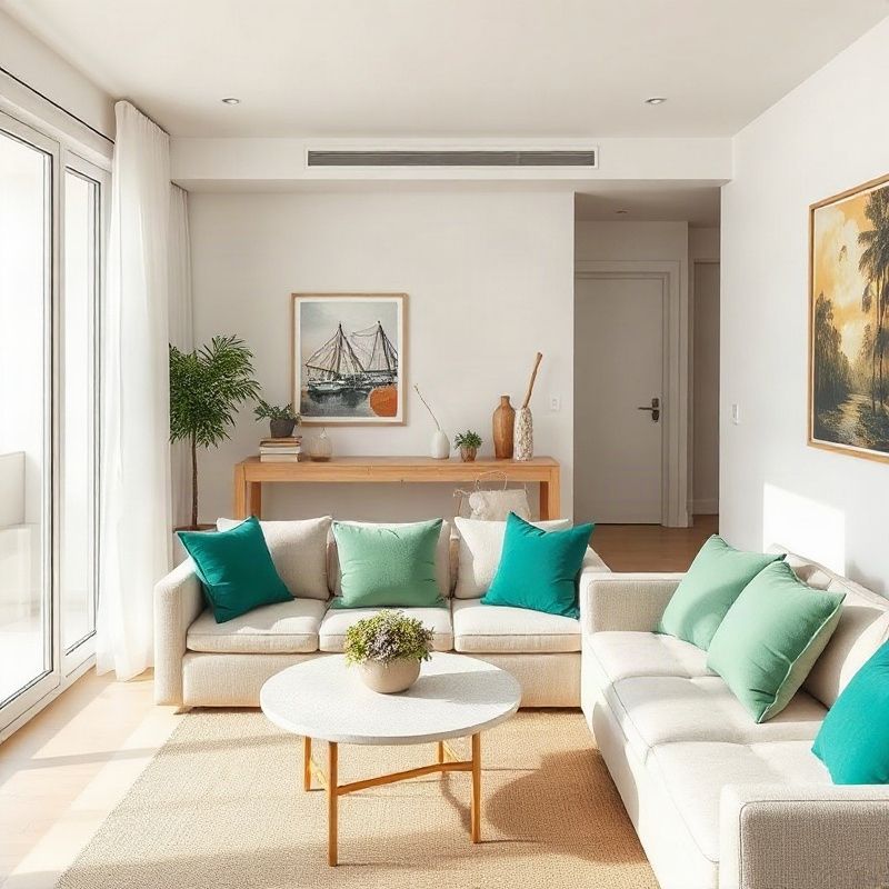 Clean and bright furnished apartment interior